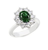Anello Gazzola Gioielli Donna in Oro bianco Smeraldo 1.12 Ct GI-AN-1641-80-1-13-S-OV-N-G-SI - GI-AN-1641-80-1-13-S-OV-N-G-SI